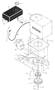 Engine Mount Diagram and Parts List for 42500D 2001 Briggs and Stratton Lawn Tractor